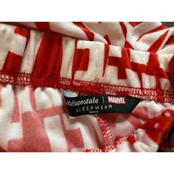 Mens Marvel Pajama Pants Red and White Fleece Size Medium NWT K9 - Picture 3 of 7